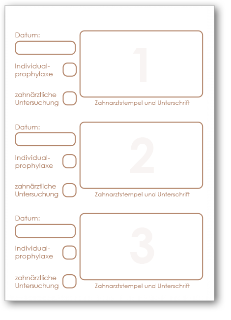 Bonusheft Nachweisseite fr Stempel